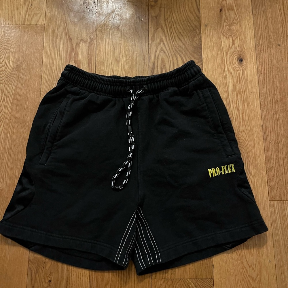 Adidas - Alexander Wang collab Black jaw string cotton shorts